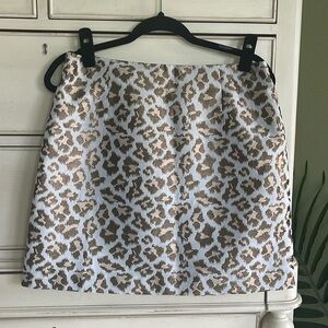 Lilly Pulitzer Gold Metallic Adler Leopard Jacquard skirt size 6